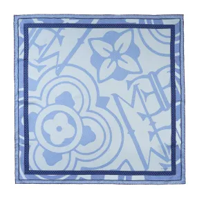 Luxurious 100% Silk Blue Square Scarf - 90cm Designer Accessory