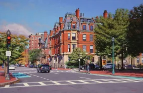 DARTMOUTH AND COMM. AVE. By James Wolford - Contemporary Realist Painting of Boston